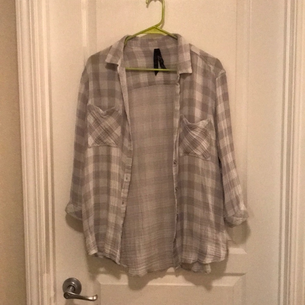 Seven7 Brand Plaid Button Down